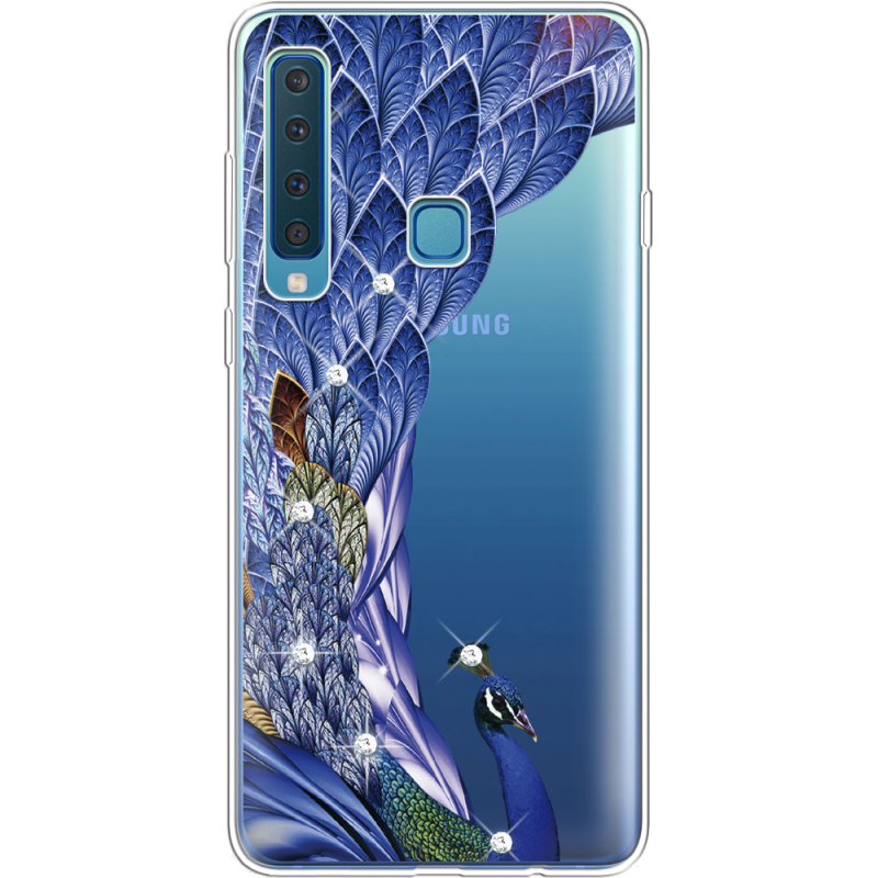 Чехол со стразами Samsung A920 Galaxy A9 2018 Peafowl