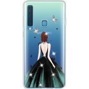 Чехол со стразами Samsung A920 Galaxy A9 2018 Girl in the green dress