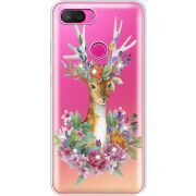Чехол со стразами Xiaomi Mi 8 Lite Deer with flowers