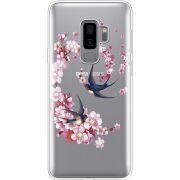 Чехол со стразами Samsung G965 Galaxy S9 Plus Swallows and Bloom