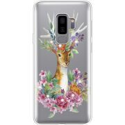 Чехол со стразами Samsung G965 Galaxy S9 Plus Deer with flowers