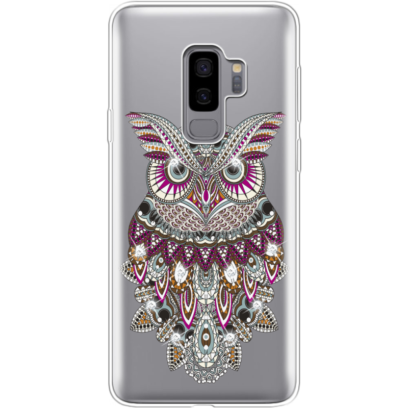 Чехол со стразами Samsung G965 Galaxy S9 Plus Owl