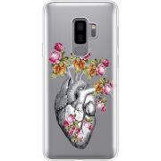 Чехол со стразами Samsung G965 Galaxy S9 Plus Heart