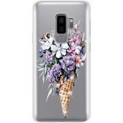 Чехол со стразами Samsung G965 Galaxy S9 Plus Ice Cream Flowers