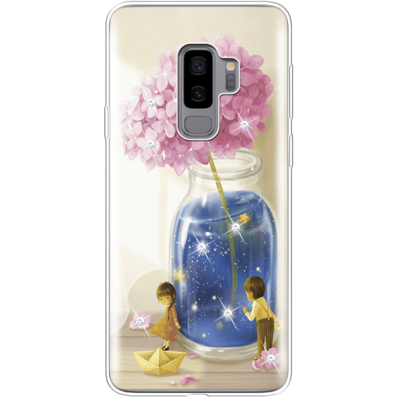 Чехол со стразами Samsung G965 Galaxy S9 Plus Little Boy and Girl