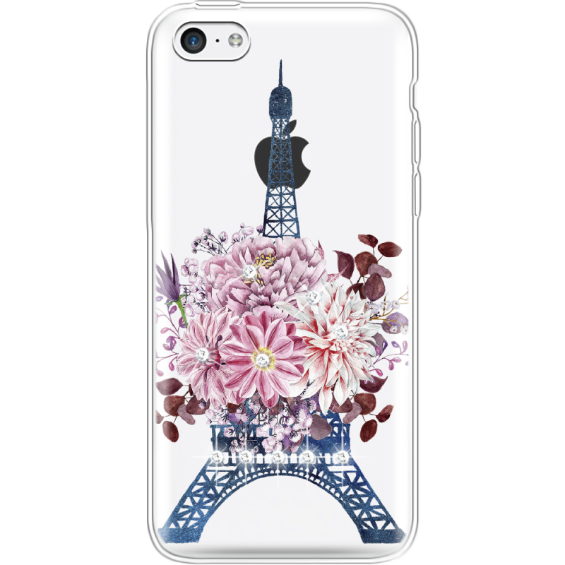 Чехол со стразами Apple iPhone 5С Eiffel Tower