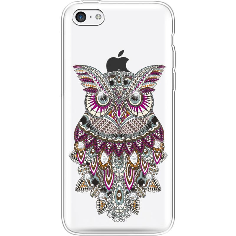 Чехол со стразами Apple iPhone 5С Owl