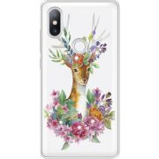 Чехол со стразами Xiaomi Mi Mix 2s Deer with flowers