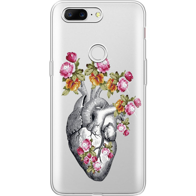 Чехол со стразами OnePlus 5t Heart
