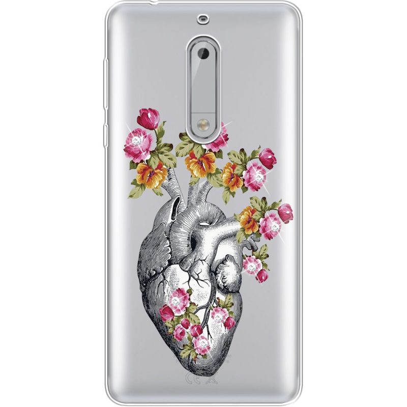 Чехол со стразами Nokia 5 Heart