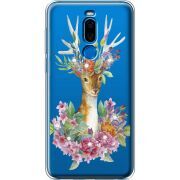Чехол со стразами Meizu X8 Deer with flowers