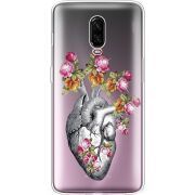 Чехол со стразами OnePlus 6T Heart