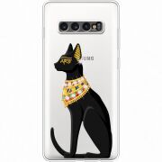 Чехол со стразами Samsung G975 Galaxy S10 Plus Egipet Cat