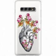 Чехол со стразами Samsung G975 Galaxy S10 Plus Heart