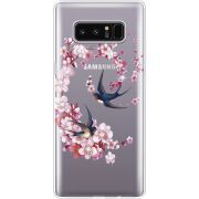 Чехол со стразами Samsung N950F Galaxy Note 8 Swallows and Bloom