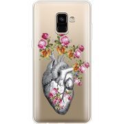 Чехол со стразами Samsung A730 Galaxy A8 Plus (2018) Heart