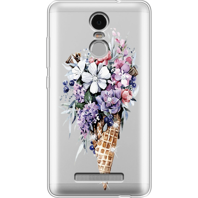 Чехол со стразами Xiaomi Redmi Note 3 / Note 3 Pro Ice Cream Flowers