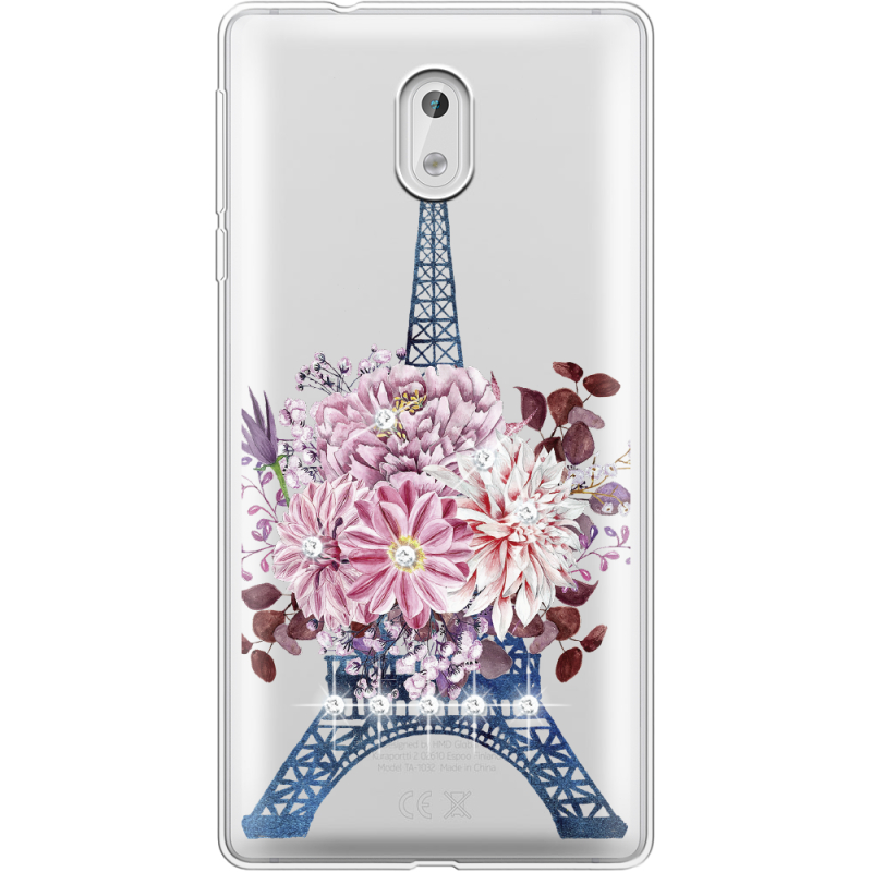 Чехол со стразами Nokia 3 Eiffel Tower