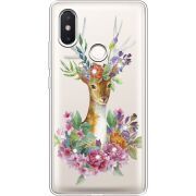 Чехол со стразами Xiaomi Mi 8 SE Deer with flowers