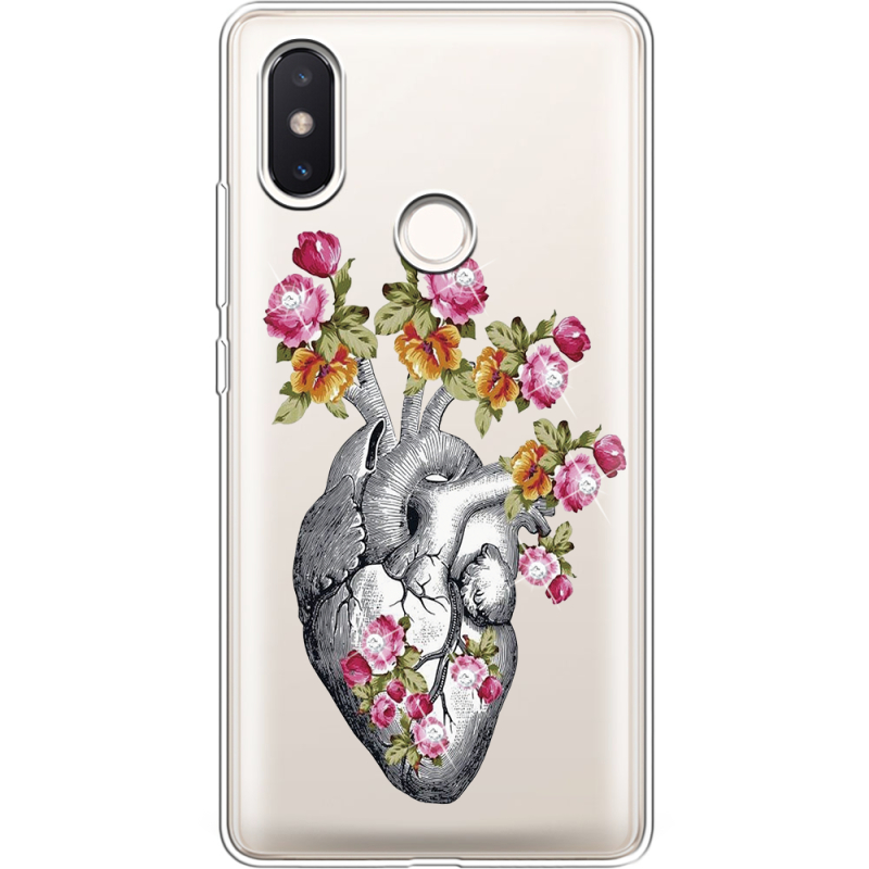 Чехол со стразами Xiaomi Mi 8 SE Heart