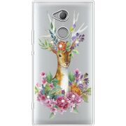 Чехол со стразами Sony Xperia XA2 Ultra H4213 Deer with flowers