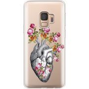 Чехол со стразами Samsung G960 Galaxy S9 Heart