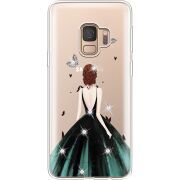 Чехол со стразами Samsung G960 Galaxy S9 Girl in the green dress