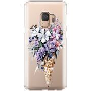 Чехол со стразами Samsung G960 Galaxy S9 Ice Cream Flowers