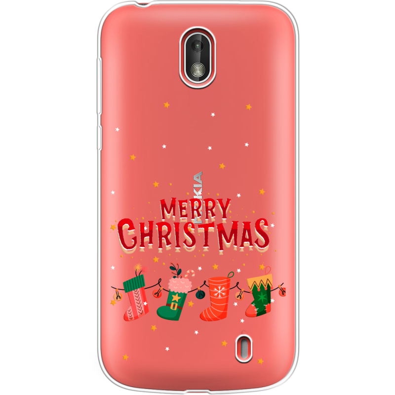 Прозрачный чехол Uprint Nokia 1 Merry Christmas