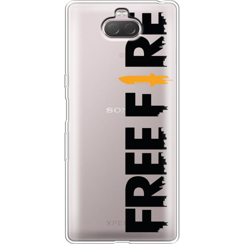 Прозрачный чехол Uprint Sony Xperia 10 I4113 Free Fire Black Logo