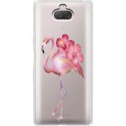 Прозрачный чехол Uprint Sony Xperia 10 I4113 Floral Flamingo