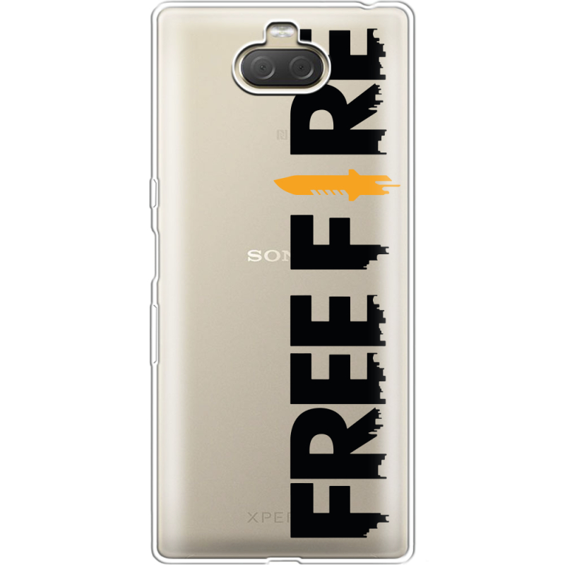 Прозрачный чехол Uprint Sony Xperia 10 Plus I4213 Free Fire Black Logo