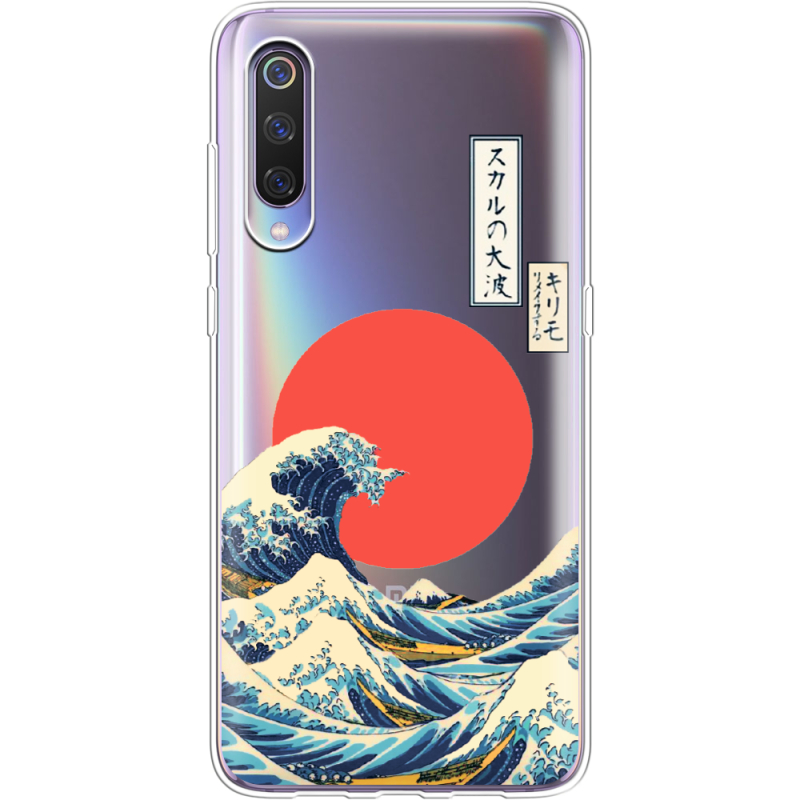 Прозрачный чехол Uprint Xiaomi Mi 9 Большая волна в Канагаве