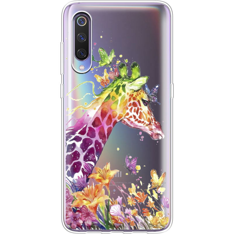 Прозрачный чехол Uprint Xiaomi Mi 9 Colorful Giraffe