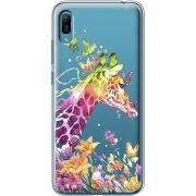 Прозрачный чехол Uprint Huawei Y6 2019 Colorful Giraffe