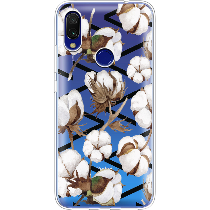 Прозрачный чехол Uprint Xiaomi Redmi 7 Cotton flowers