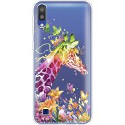Прозрачный чехол Uprint Samsung M105 Galaxy M10 Colorful Giraffe