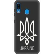 Черный чехол Uprint Samsung A305 Galaxy A30 Тризуб монограмма ukraine