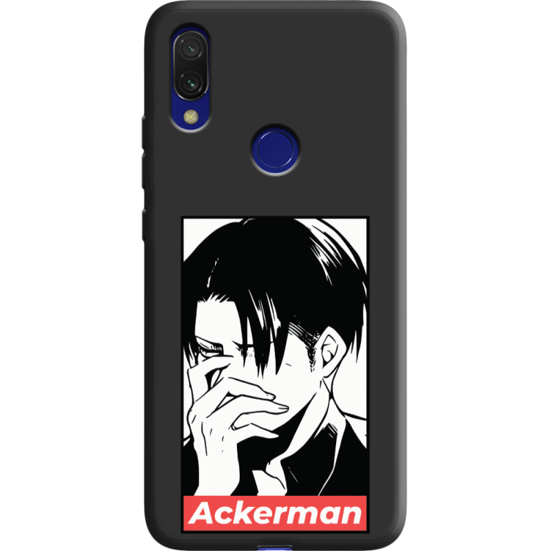 Черный чехол Uprint Xiaomi Redmi 7 Attack On Titan - Ackerman