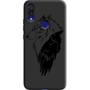 Черный чехол Uprint Xiaomi Redmi 7 Wolf and Raven