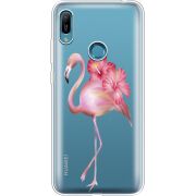 Прозрачный чехол Uprint Huawei Y6 Prime 2019 Floral Flamingo