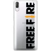 Прозрачный чехол Uprint Sony Xperia L3 I4312 Free Fire Black Logo