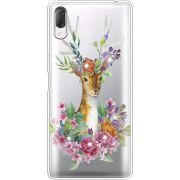 Чехол со стразами Sony Xperia L3 I4312 Deer with flowers