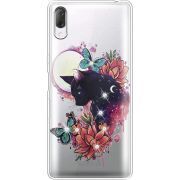 Чехол со стразами Sony Xperia L3 I4312 Cat in Flowers