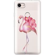 Прозрачный чехол Uprint Google Pixel 3 XL Floral Flamingo