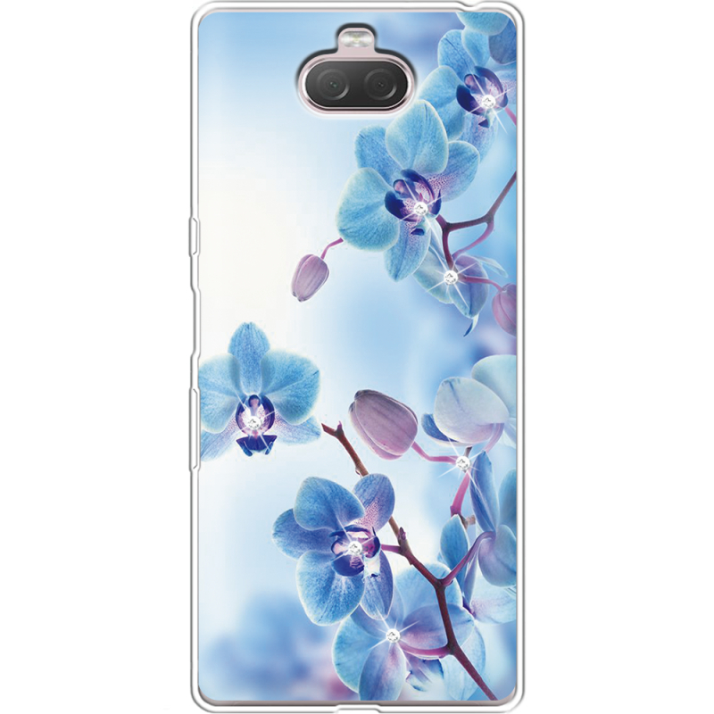 Чехол со стразами Sony Xperia 10 I4113 Orchids