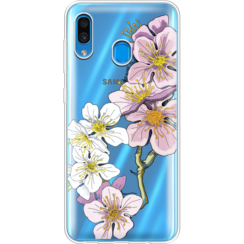 Прозрачный чехол Uprint Samsung A205 Galaxy A20 Cherry Blossom