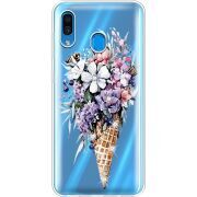 Чехол со стразами Samsung A205 Galaxy A20 Ice Cream Flowers