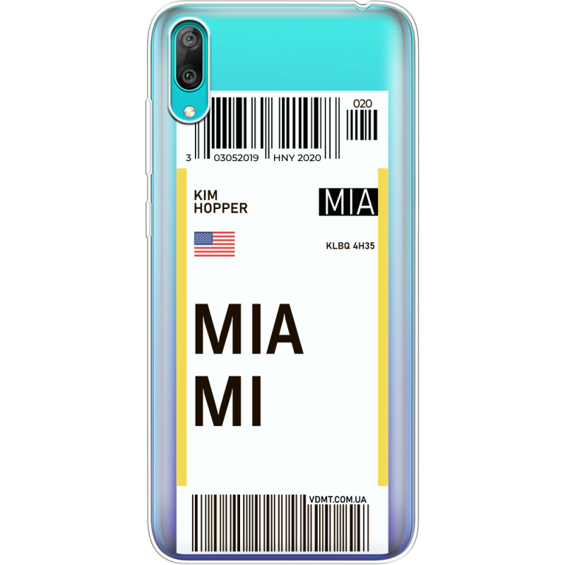 Прозрачный чехол Uprint Huawei Y7 Pro 2019 Ticket Miami