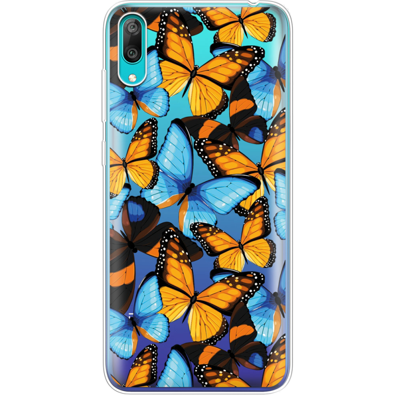 Прозрачный чехол Uprint Huawei Y7 Pro 2019 Butterfly Morpho